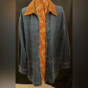 MK Plus Denim Jacket with Brown Collar